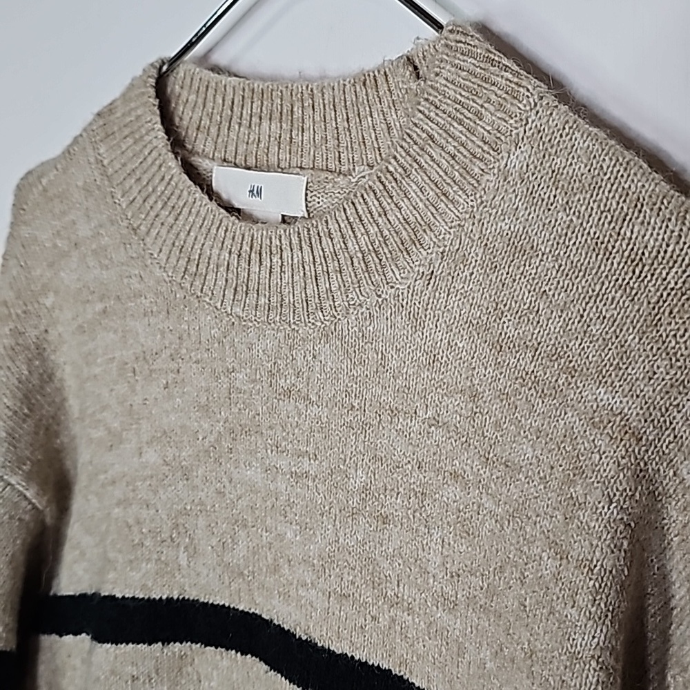 H&M XS tan and black striped sweater - Picture 3 of 7